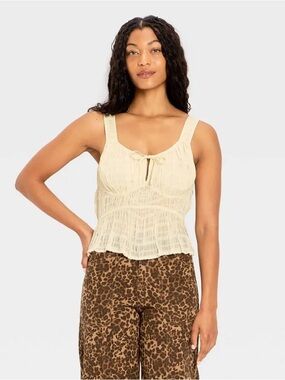Future Collective Cream Rouged Bodice Tank